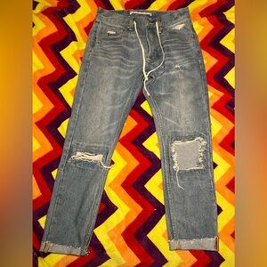 Stylish Blue Distressed Jeans